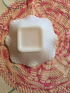 Vintage Milk Glass Dish - Scalloped Edge